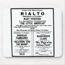 1919 Mary Pickford newspaper ad Mouse Pads