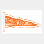 1920 York Beach Maine, orange Rectangular Sticker