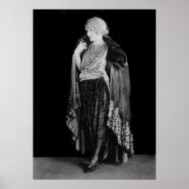 1920s Flapper Fashion and Hairstyle Print