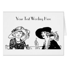 1920's Ladies Chapeau Fashion Hats Retro Dresses Cards