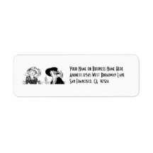 1920's Ladies Vintage Fashion Return Address Label