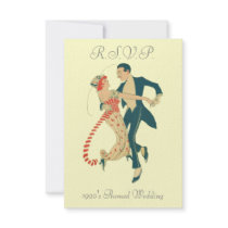 1920's Themed Wedding R.S.V.P. Cards Invite