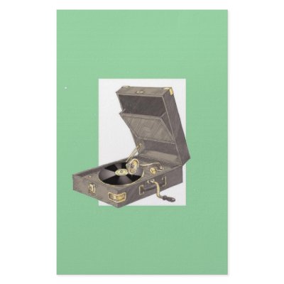 1920s Wind Up Gramaphone Custom Stationery by Annas_Story