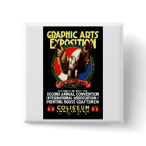 1921 Graphic Art Expo Poster Pinback Button
