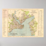 1922 Map of Constantinople - Istanbul, Turkey Poster