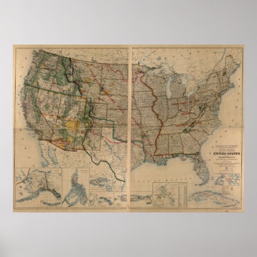 1923 Map of the United States of America Poster
