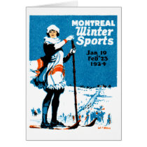 1924 Montreal Winter Sports Poster Card