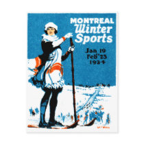 1924 Montreal Winter Sports Poster Postcards