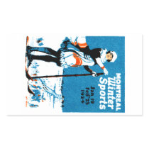 1924 Montreal Winter Sports Poster Rectangle Sticker