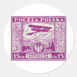 1925 15gr Polish Airmail Stamp Stickers