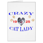 1925 Crazy Cat Lady Greeting Card