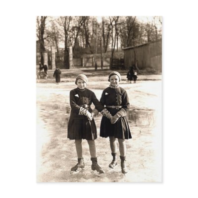 1925 Girlfriends Ice Skating by historicimage