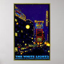 1925 New York City at Night Poster