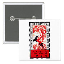 1925 Paris Art Deco Poster Button