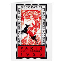 1925 Paris Art Deco Poster Greeting Cards