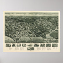 1925 Somers Point, NJ Birds Eye View Panoramic Map Posters