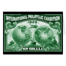 1926 expo philatelique internationale New York Carte De Vœux