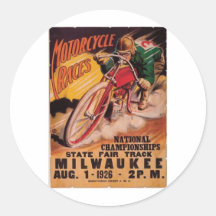 1926 Racing Poster Round Stickers
