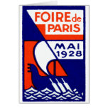 1928 Paris France Fair Poster Greeting Cards