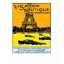 1930 Paris Boat Show Poster Tees