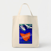 1930 Tasmania Travel Poster Tote Bags