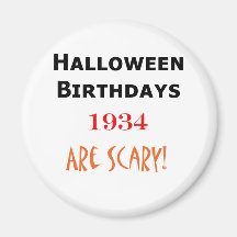 1934 halloween birthday fridge magnet