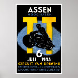 1935 International Motorcycle Races Poster