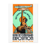 1936 Detroit + Michigan Expo Poster Postcards