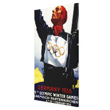 1936 Olympic Winter Games Advertisement Poster Canvas Prints