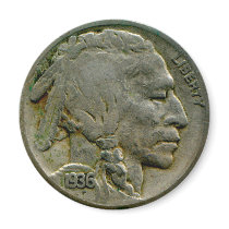 1936 US 'Buffalo' nickel heads magnet