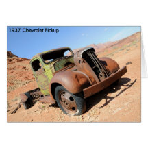 1937 Chevy Pickup in Arizona Desert Cards