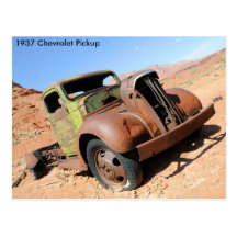 1937 Chevy Pickup in Arizona Desert Postcards