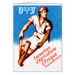 1937 Prague Poster Greeting Cards