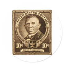 1940 Booker T. Washington Stamp Round Sticker