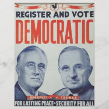 1940 Roosevelt - Truman Full Color Flyer