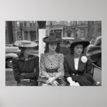 1940s Chicago Hat Fashion Print