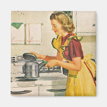 1940s Cooking Housewife Refrigerator Magnet