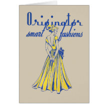 1940's Fashion Illustration Greeting or Note Card
