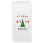 1941 Christmas Birthday Custom Rack Card