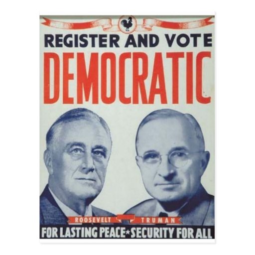 1944 Roosevelt - Truman Post Card