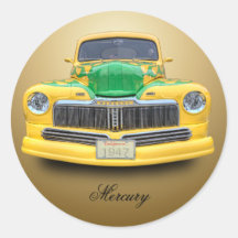 1947 MERCURY ROUND STICKERS