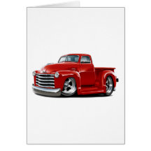 1950-52 Chevy Red Truck Card