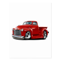 1950-52 Chevy Red Truck Post Card