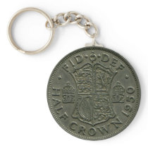 1950 British Half Crown keychain