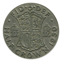1950 British Half Crown sticker