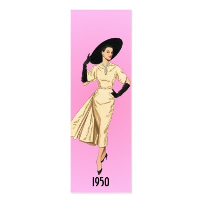 1950 Fashion Bookmark Business Cards by tnmpastperfect