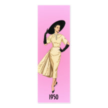 1950 Fashion Bookmark Business Cards
