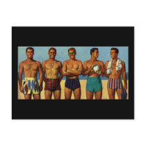 1950s Beach Dudes Post Cards