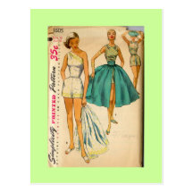 1950s fashion postcard