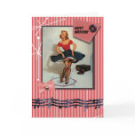 1950s jiving pin up girl greeting cards